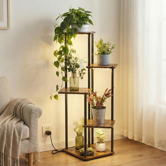 VonDream 5 Tier Plant Stand Indoor with Grow Light for Multiple Plants