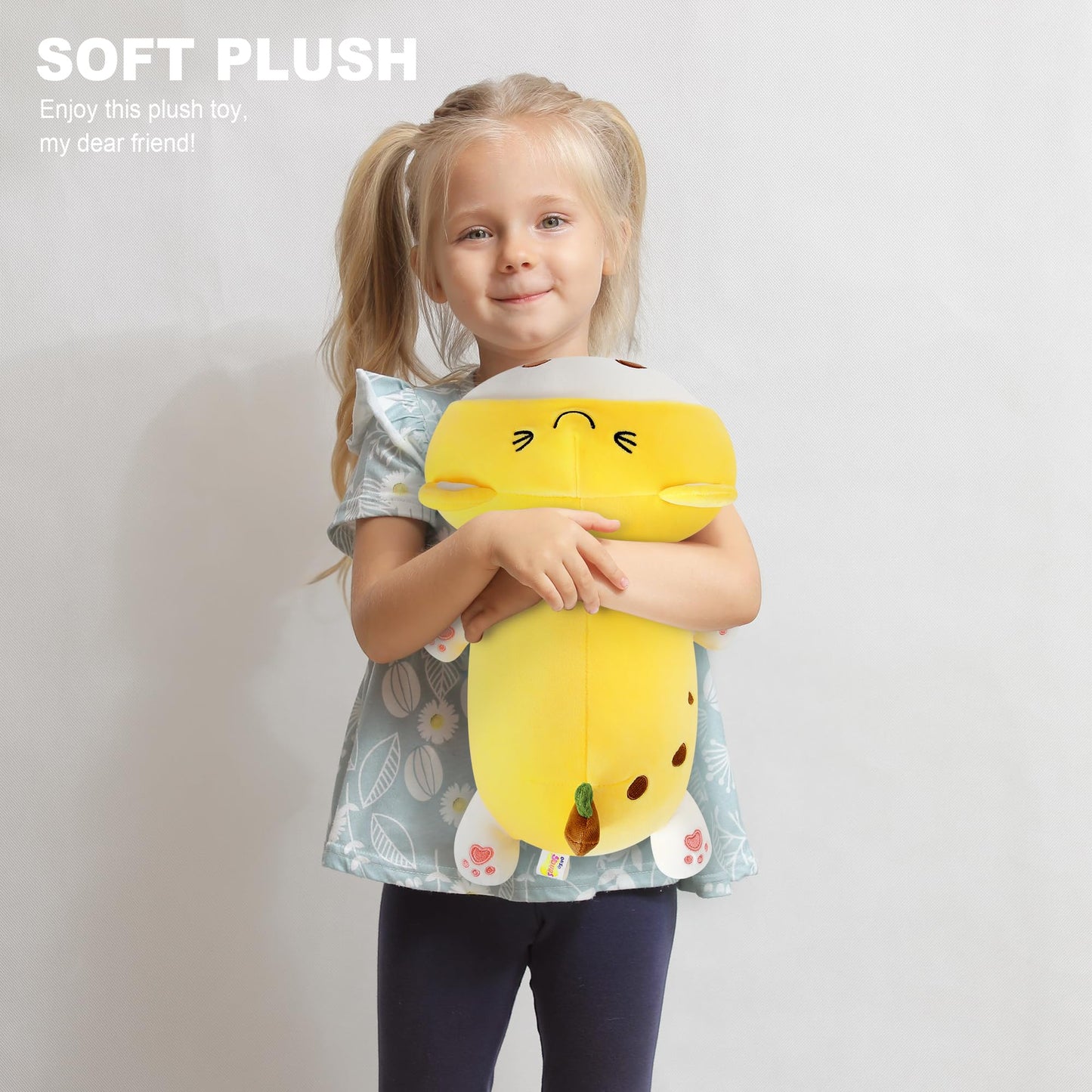 Onsoyours Cute Kitten Banana Cat Plush Toy Stuffed Animal Kitty Soft Banana Plushie Pillow for Kids (Banana Cat, 12")