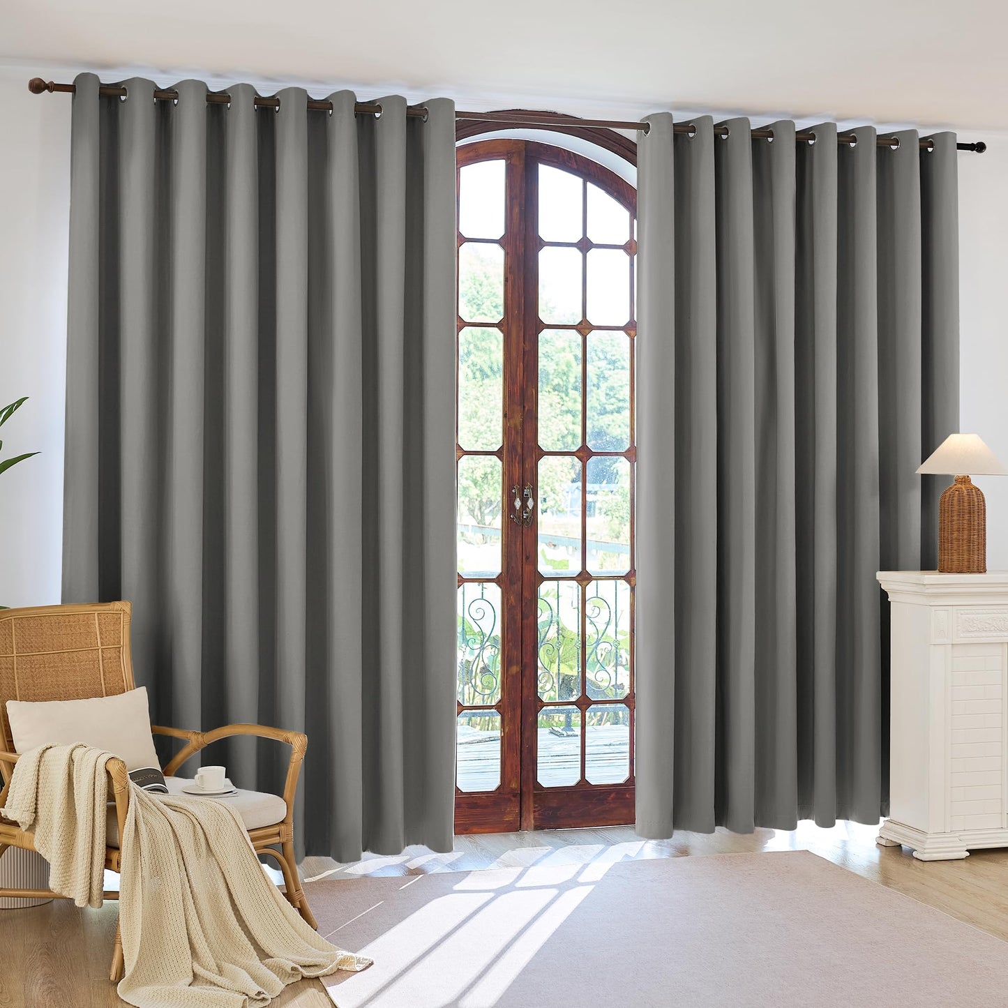 SABALANICA 2 Panels 100% Blackout Curtains, Lightweight Thermal Insulated Grommet Drapes for Bedroom Living Room, Light Blocking Window Treatment, Pack of 2, 54x95 Inches, Charcoal Grey