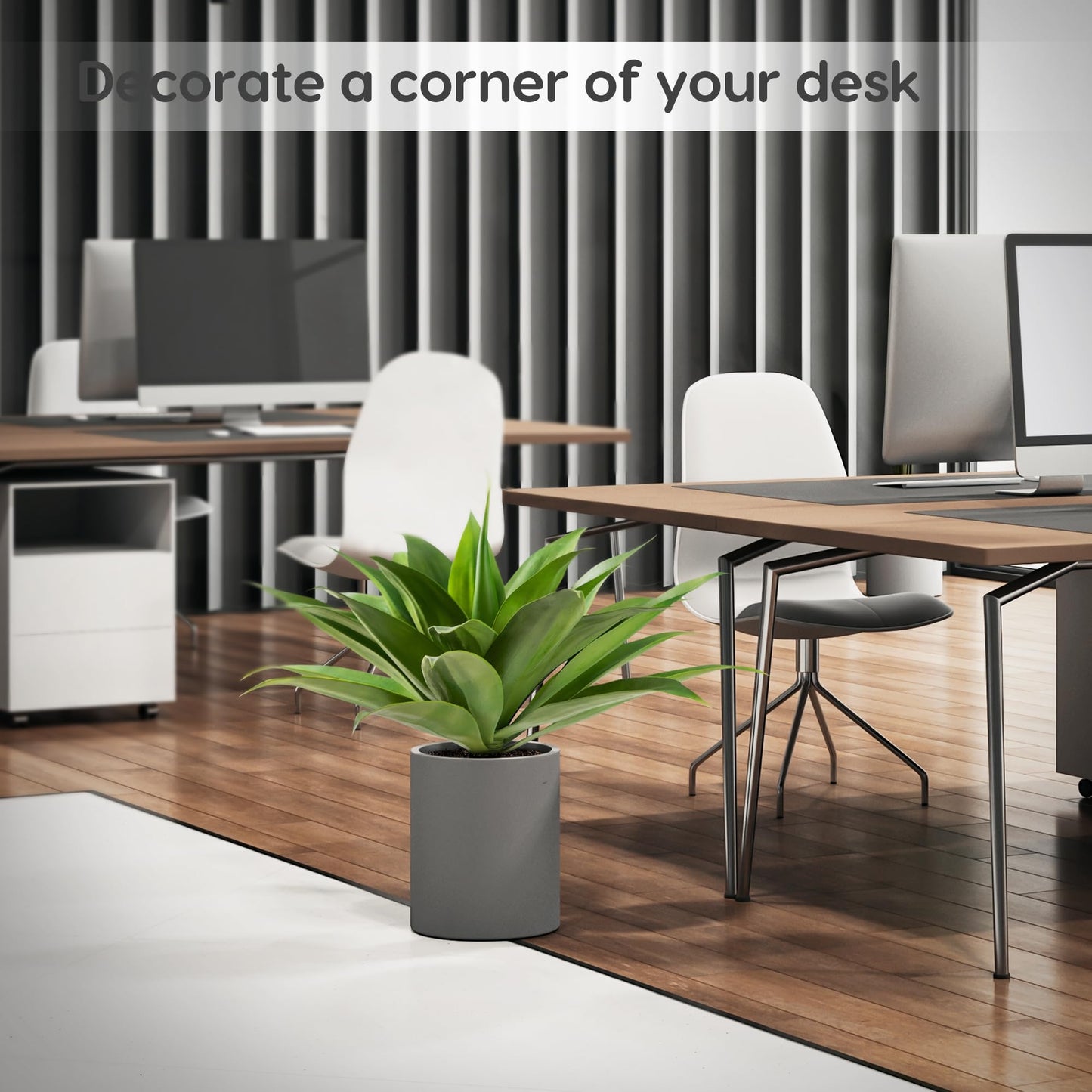 Velener Artificial Agave Plant Set,18 Inch, Faux Aesthetic Plants for Home Decor, Realistic UV Resistant Fake Agave Plants Without Pot, Set of 2