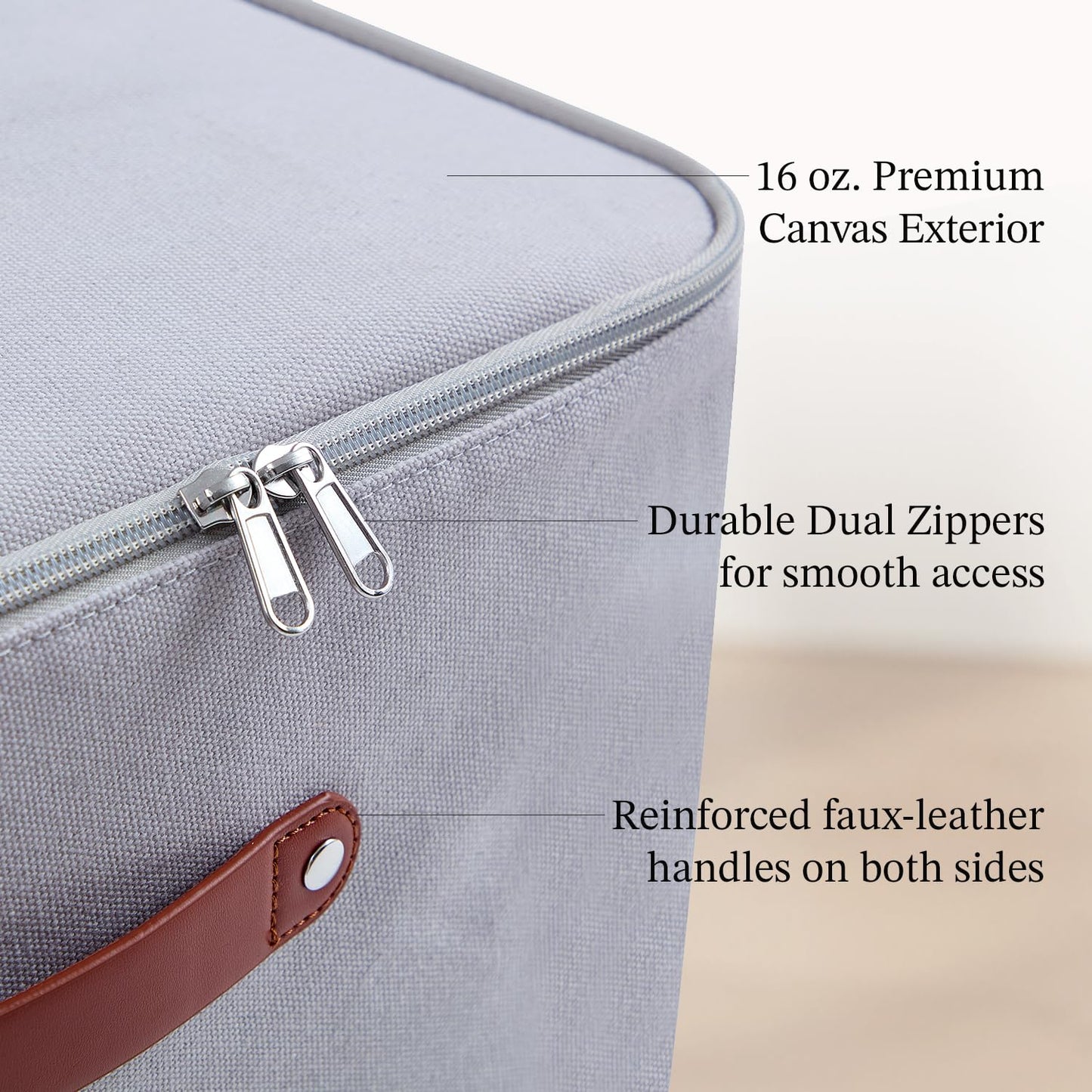 Cloncep Design Under Bed Storage Container – Foldable Underbed Storage Bin for Clothes & Bedding, Premium Canvas Storage Box with Lid, Low Profile 8″ Organizer with Handles