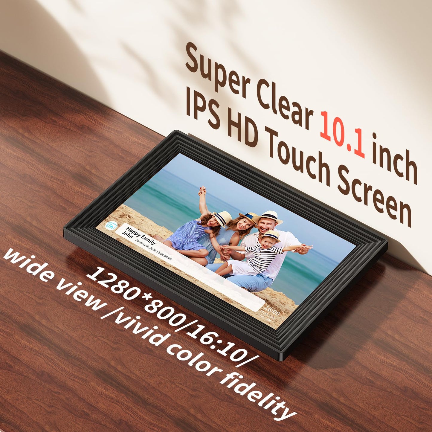 Digital Picture Frame,10.1 Inch Frameo Digital Photo Frame, 1280x800 IPS LCD Touch Screen,16GB, Supports SD Cards,Share Happy Moments Instantly via Frameo App from Anywhere,Best Gifts for Your Loves