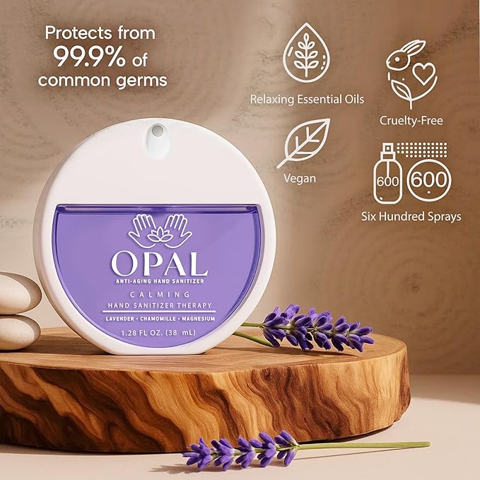 WELLNESS Hand Sanitizer Spray 1.18oz Bundle – Includes 1 Calming Lavender-Chamomile-Magnesium + 1 Energizing Bergamot-Matcha – Travel Size Hydrating Aromatherapy Hand Sanitizer Therapy Set
