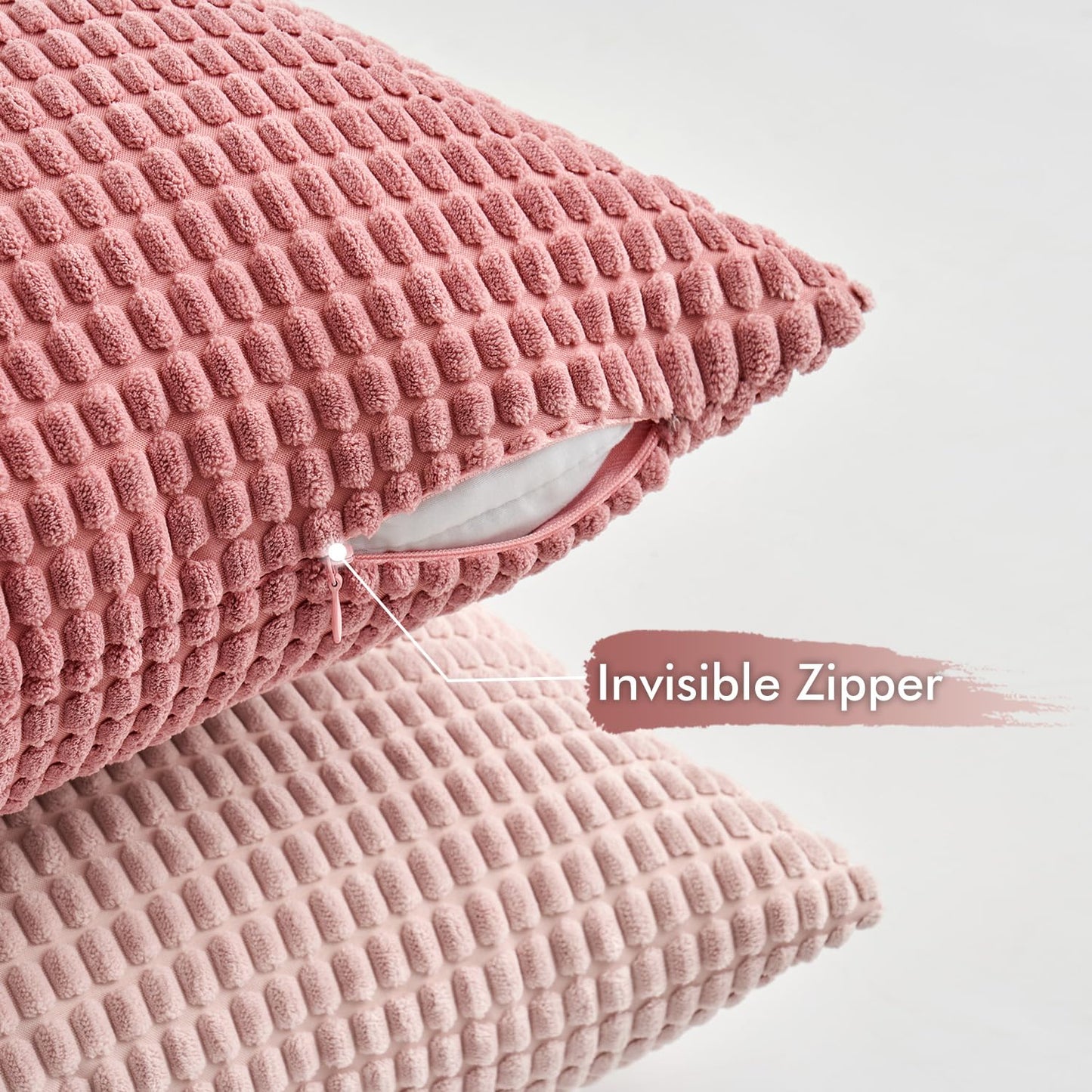 MIULEE Aesthetic Pink Spring Decorative Pillow Covers 20x20 Inch Set of 4 Valentine Romantic Sweet Cute Soft Throw Pillows Coquette Home Decor Corduroy Couch Pillowcases for Sofa Living Room Bed