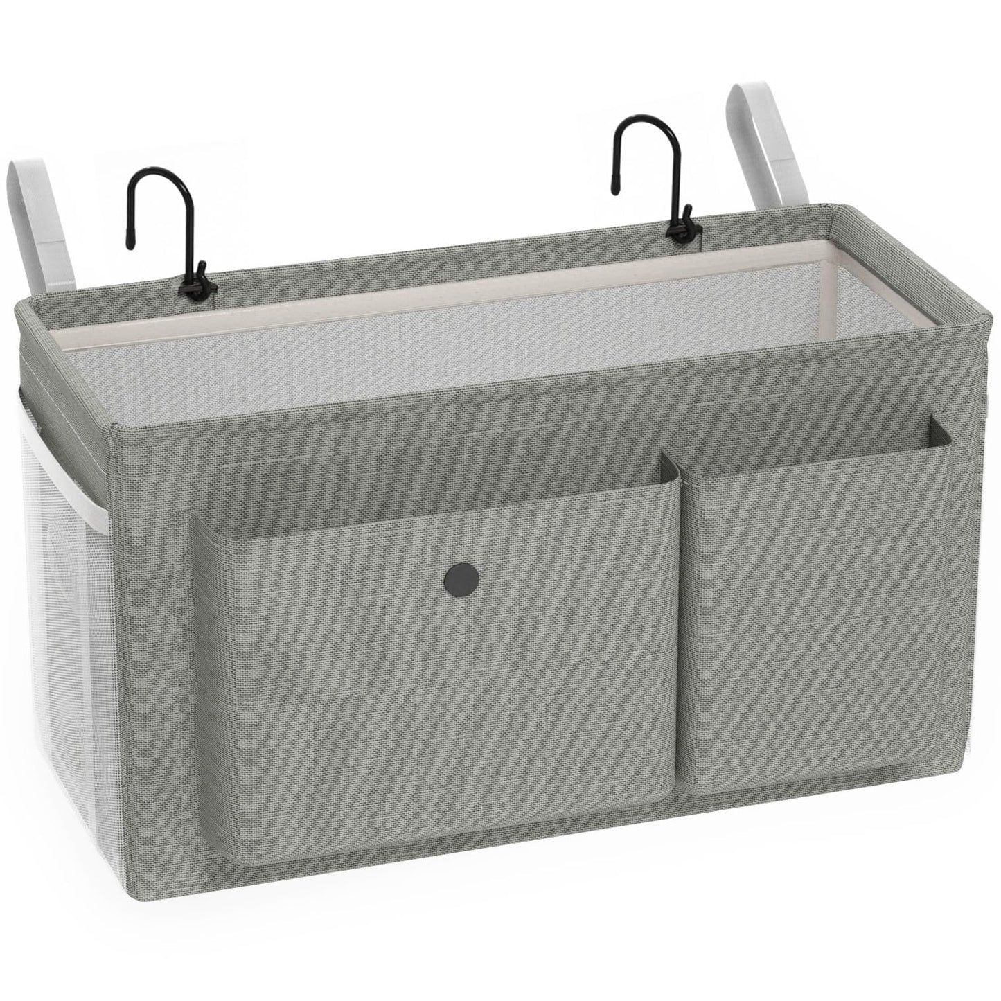 Edudif Bedside Caddy Bedside Organizer with Fixed Straps & Water Bottle Holder, Bunk Bed Caddy ideal for Home, Dorm, Hospital, Crib, Versatile Bedside Storage Solution