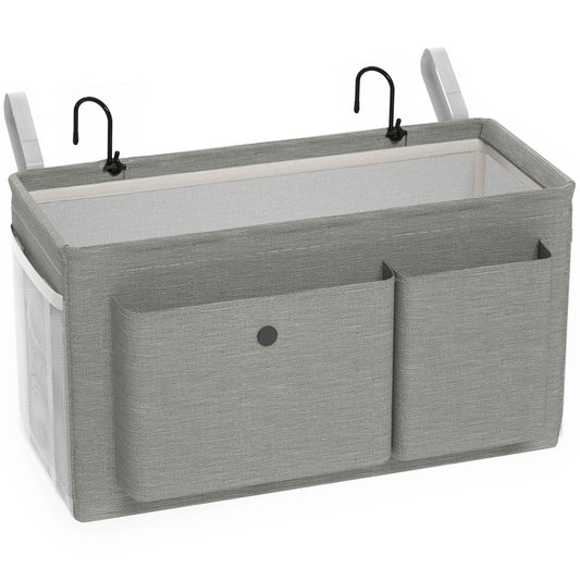 Edudif Bedside Caddy Bedside Organizer with Fixed Straps & Water Bottle Holder, Bunk Bed Caddy ideal for Home, Dorm, Hospital, Crib, Versatile Bedside Storage Solution