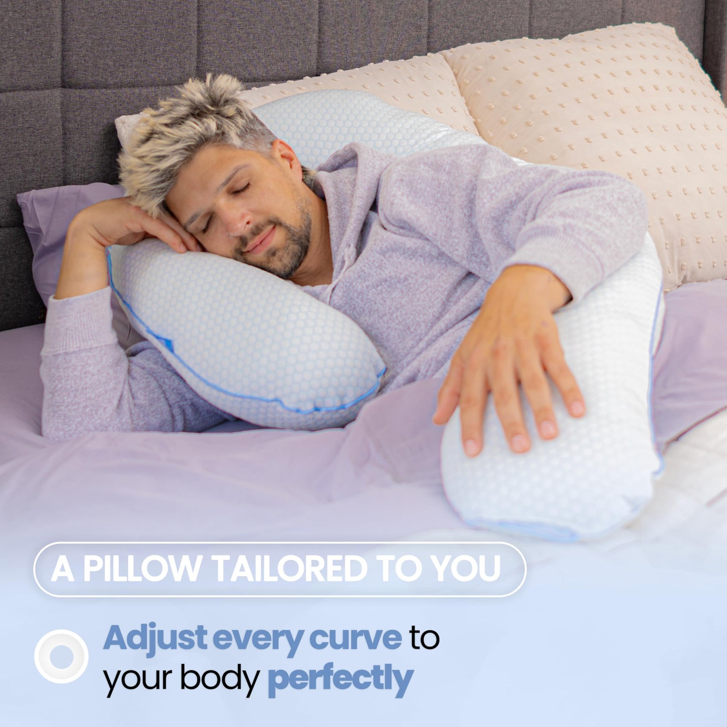 Contour Cool XL Swan Shaped Side Sleeper Pillow | Orthopedic Body Pillow for Tall Sleepers | Cooling XL Pillow Pillow Case | Body Pillow for Back Pain - 1 Pack