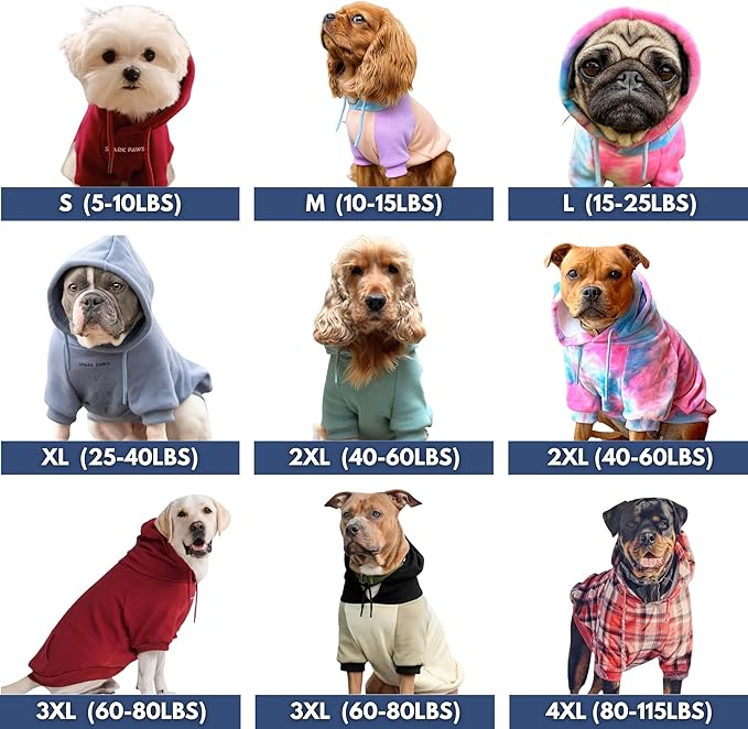 Spark Paws Dog Hoodie – Premium Dog Sweater for Small, Medium, and Large Dogs | Warm Outfits for French Bulldogs, Pitbull, Puppy, Winter Jacket Alternative - Cotton Candy - S