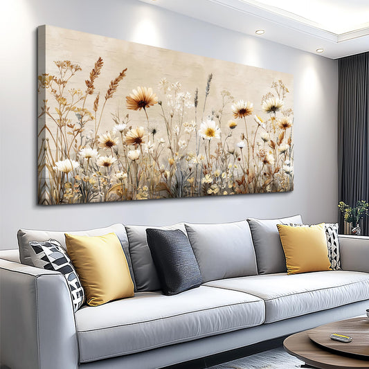XIGUANGART Floral Wall Art, Large Wall Art, Flower Pictures Wall Decor, Elegant Meadow Wildflowers Art Prints, Nature Aesthetic Paintings for Living Room Bedroom Bathroom Kitchen Farmhouse 20"x40"