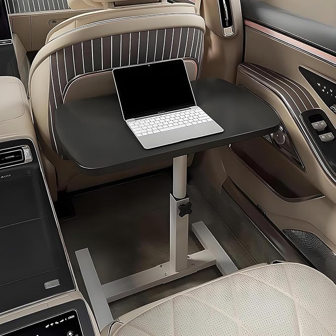 Portable Car Seat Tray Table, Multi-Functional Foldable Car Desk, RV Folding Table, Desk Computer Workstation for Motorhome, Car Computer Desk for Working, Eating (Black, 21.7" Lx12.6 W/55x32cm)