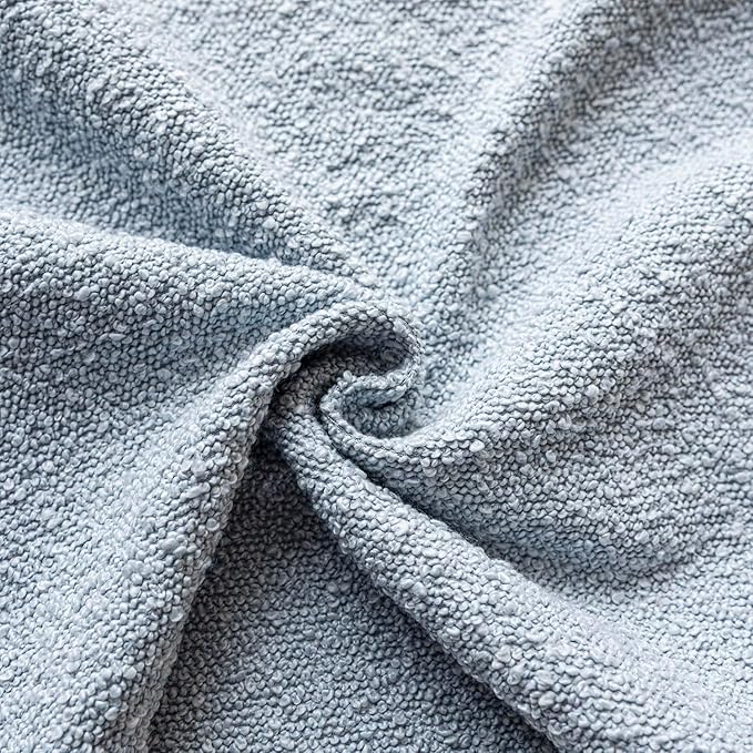 Foindtower Decorative Textured Boucle Throw Pillow Covers Accent Solid Pillow Cases Neutral Long Body Lumbar Couch Cushion Case for Chair Sofa Bedroom Living Room Home Decor 14x36 Inch,1PC,Light Blue