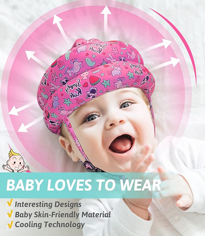 Simply Kids Baby Helmet for Crawling Walking I Baby Head Protector No Bumps and Soft Cushion Infant Baby Safety Headguard for Learning to Walk I Toddler Helmets 1-2 Years Old, 6-12 Months