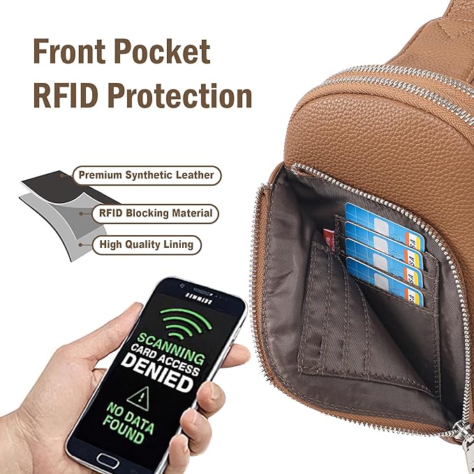 INICAT RFID Blocking Sling Bag Anti Theft Crossbody Bags Women Valentine's Day Gifts Travel Purses Vegan Leather