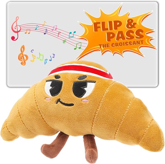 Flip & Pass The Croissant, Electronic Interactive Game, Hilarious Family Party Games for Kids Ages 3, 4-8+, Indoor/Outdoor Toys, 3 4 5 6 7 8 Year Old Girl & Boy Birthday Gift, Christmas & Travel Fun