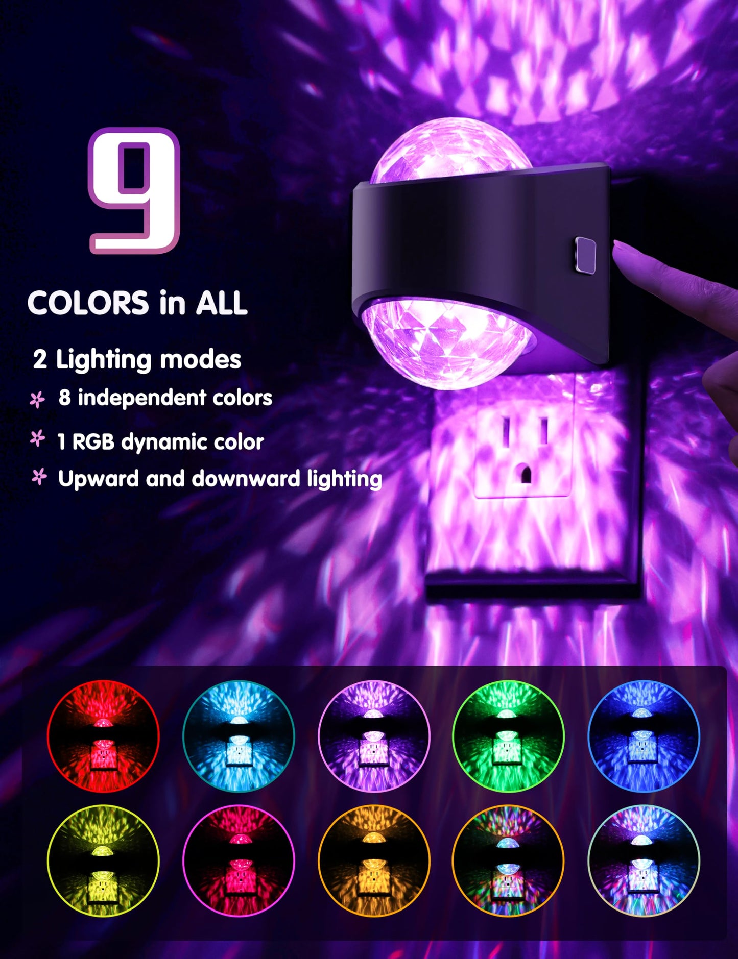 L LOHAS LED Multi-Color RGB Night Light,Dusk to Dawn Sensor