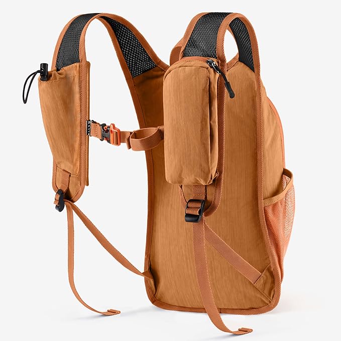 Uselike 10L Small Hiking Backpack Travel Daypack Lightweight Packable Back Pack for Women Men(Orange)