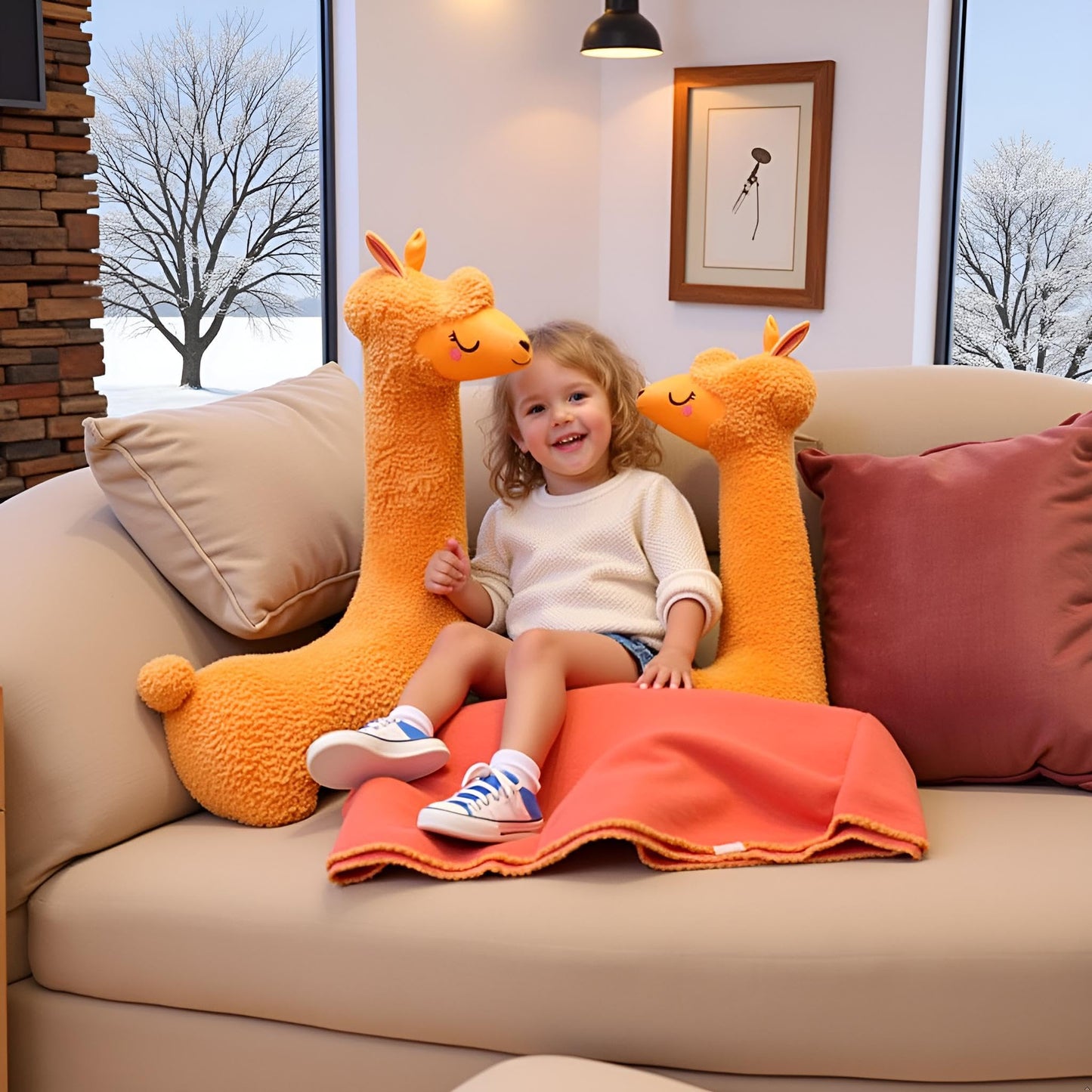 Ryttir 29.5 Inch 15% Chubbier Large Llama Stuffed Animal, Soft Alpaca Plush Toy Body Pillow for Kids & Adults - Ideal Cuddly Gift & Room Decoration