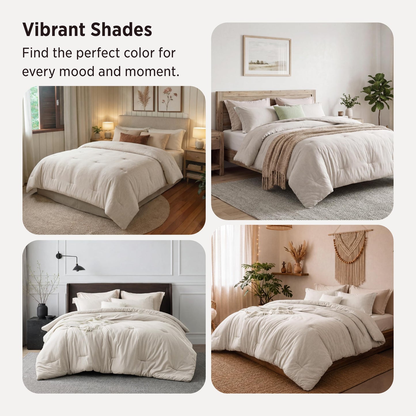 Bedsure Queen Comforter Set - Beige Soft Bedding for All Seasons, Cationic Dyed Bed Set, 3 Pieces, 1 Queen Size Comforter (90"x90") and 2 Pillow Shams (20"x26"+2")