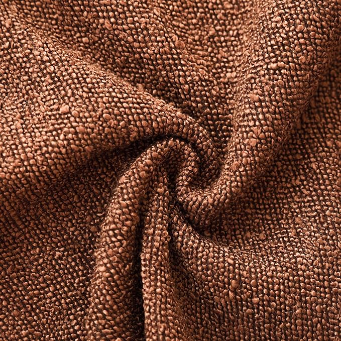 Foindtower Decorative Textured Boucle Throw Pillow Covers Accent Solid Lumbar Pillow Cases Neutral Soft Cozy Couch Cushion Case for Chair Sofa Bedroom Living Room Home Decor 12x20 Inch,1PC,Red Taupe