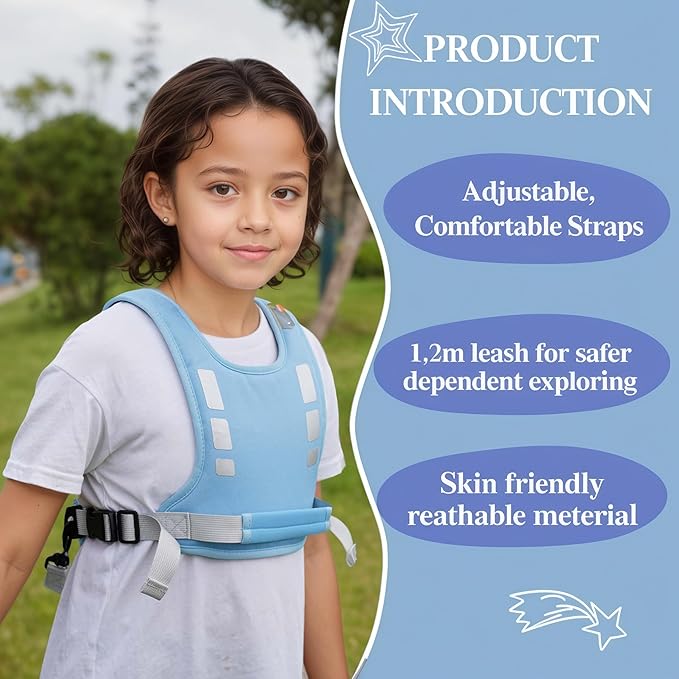 BLEWAY Active XL Child Harness: Safety for Kids/Teens(6-12yrs), Adjustable Anti-Elopement,Autism/ADHD/Special Needs