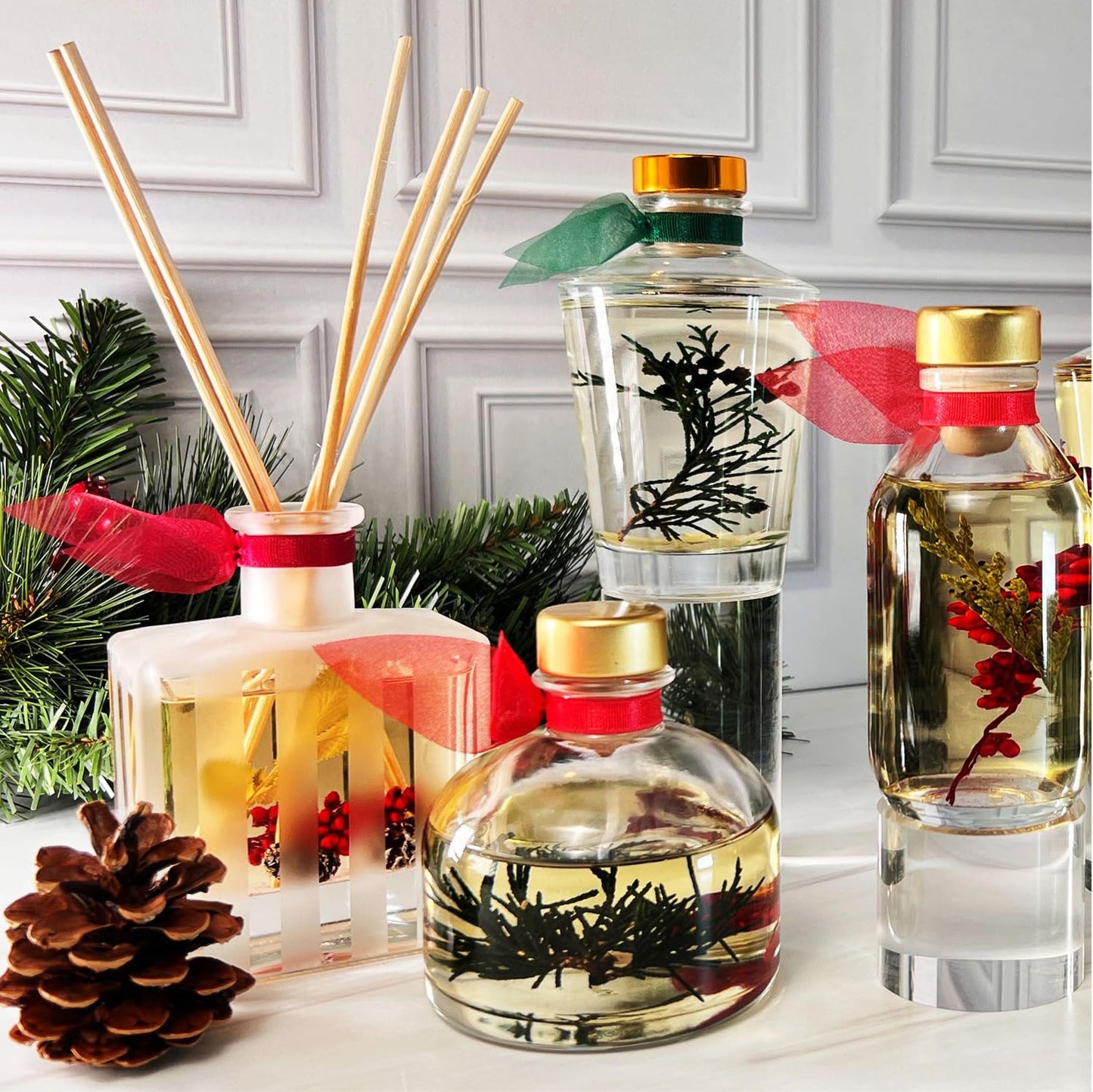 Reed Diffuser Set, Smoked Vanilla 4 fl oz with Reed Sticks, Shelf Decor