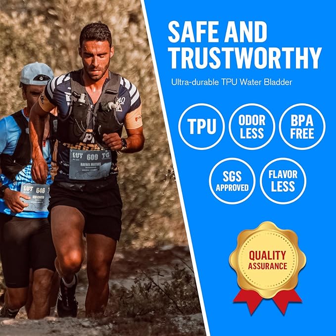Soft Flask Collapsible Running Water Bottle, Flexible TPU Folding Flask for Hydration Pack, Soft Flask Bottles for Hiking Cycling