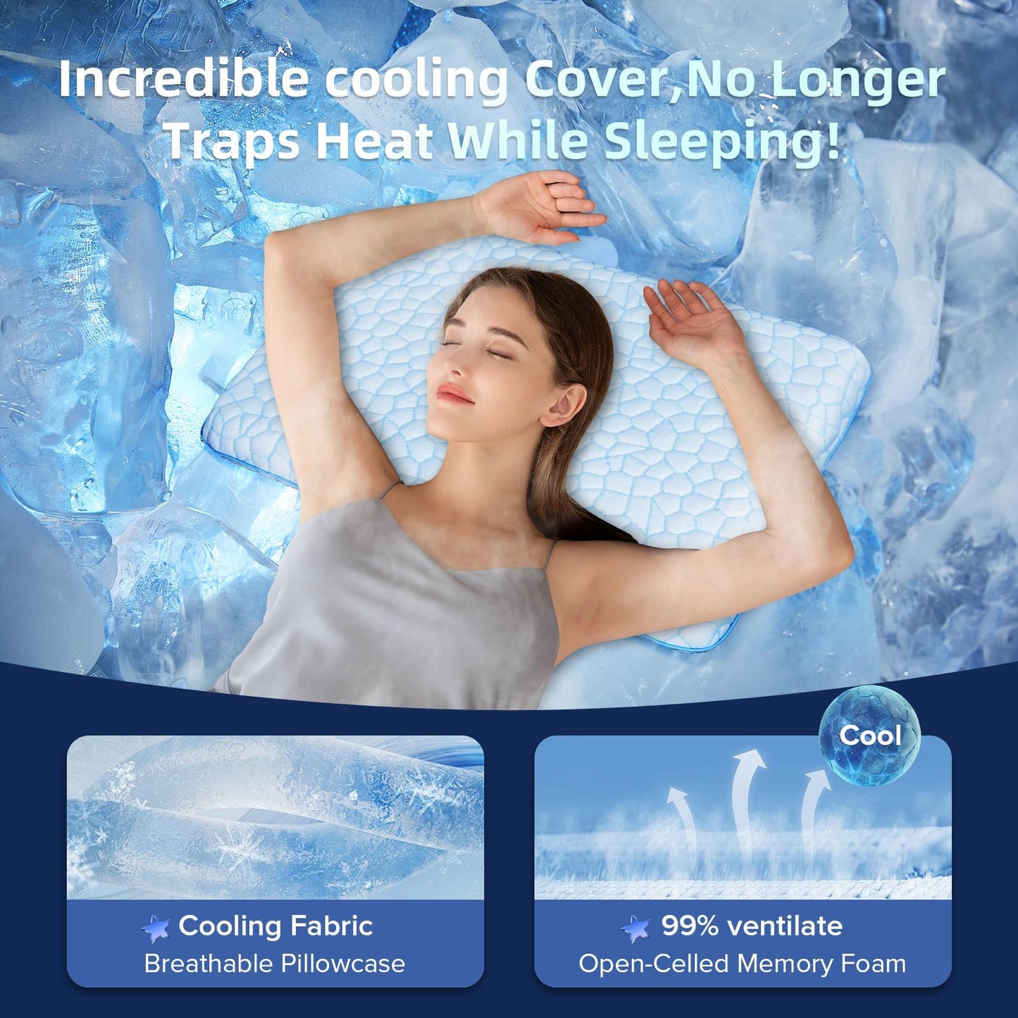 Ultra Thin Flat Pillows for Sleeping,Cooling Slim Memory Foam Pillow 2.25 in Height Ultra Thin Pillow,Low Profile Sleeper Pillows for Stomach Sleeper for Neck and Back Support Stomach sleeping pillow