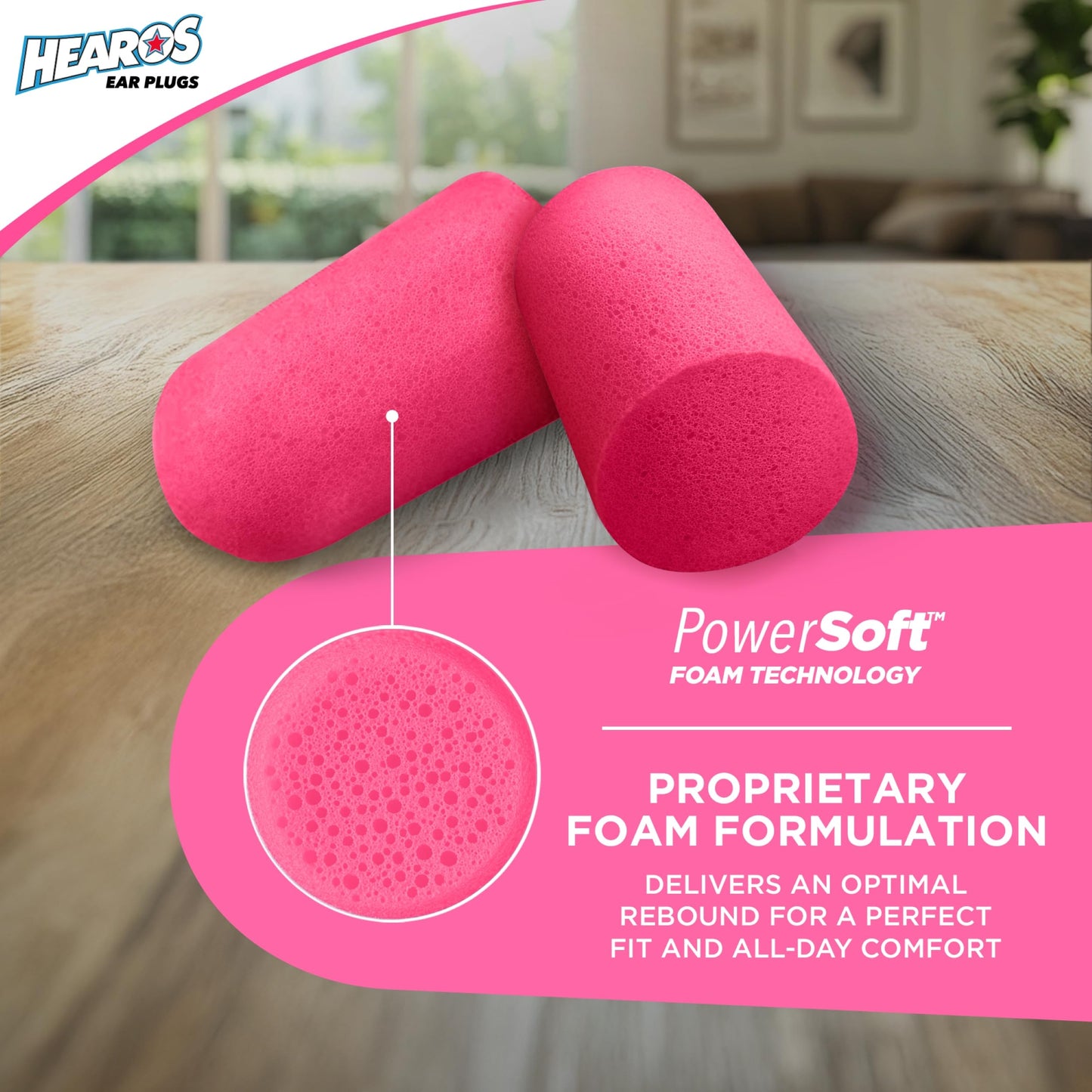 HEAROS Sleep Pretty in Pink, 56 Pair, NRR 32, PU Foam, Petite Sized, Pink (5600)