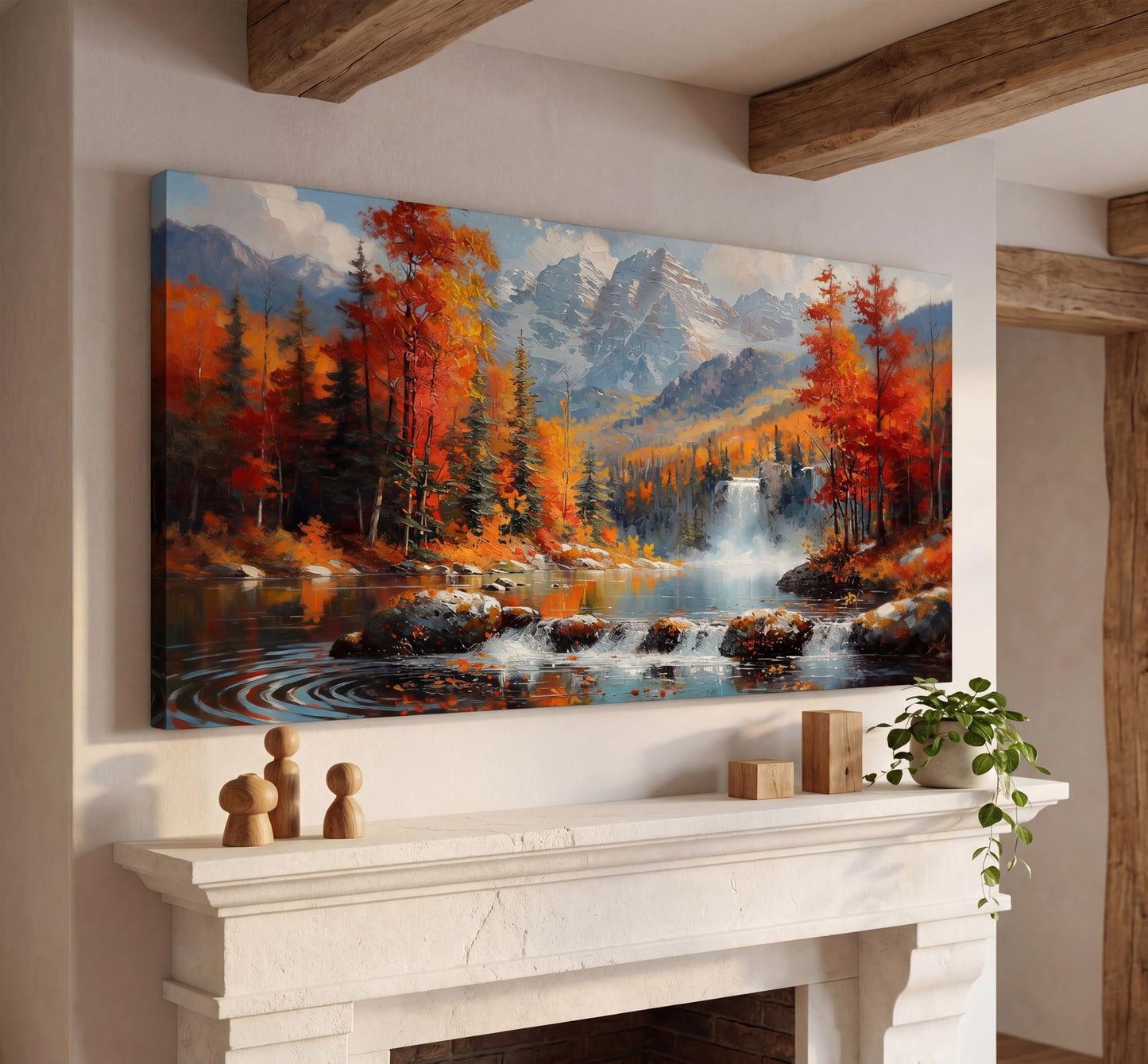 Acocifi Forest Waterfall Canvas Wall Art 40"x20"