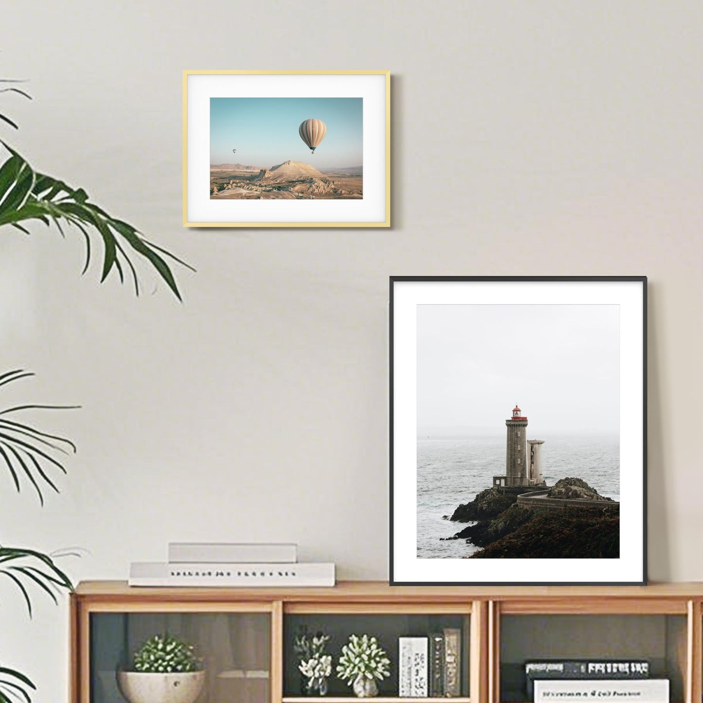 FrameWorks 8x8 Matted to 4x4 Picture Frame – Aluminum Frame w/Tempered Glass, Removable Mat for Photos, Posters, Art, Stylish Wall Frame for Home Decor, Gallery Walls, Office, Living Room - Gold