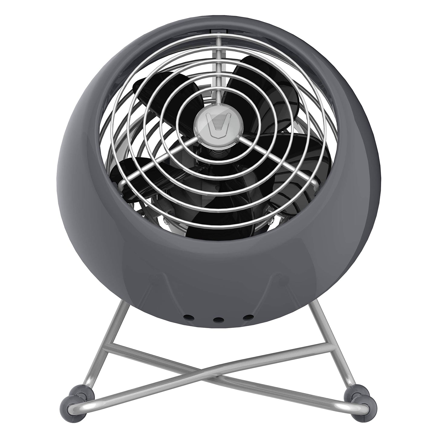 Vornado VFAN™ Mini Modern Personal Desk Fan with 2-Speed Control, Adjustable Tilt, Quiet Metal Air Circulator for Office, Bedroom, Dorm, Compact Desktop Cooling Device, Storm Gray