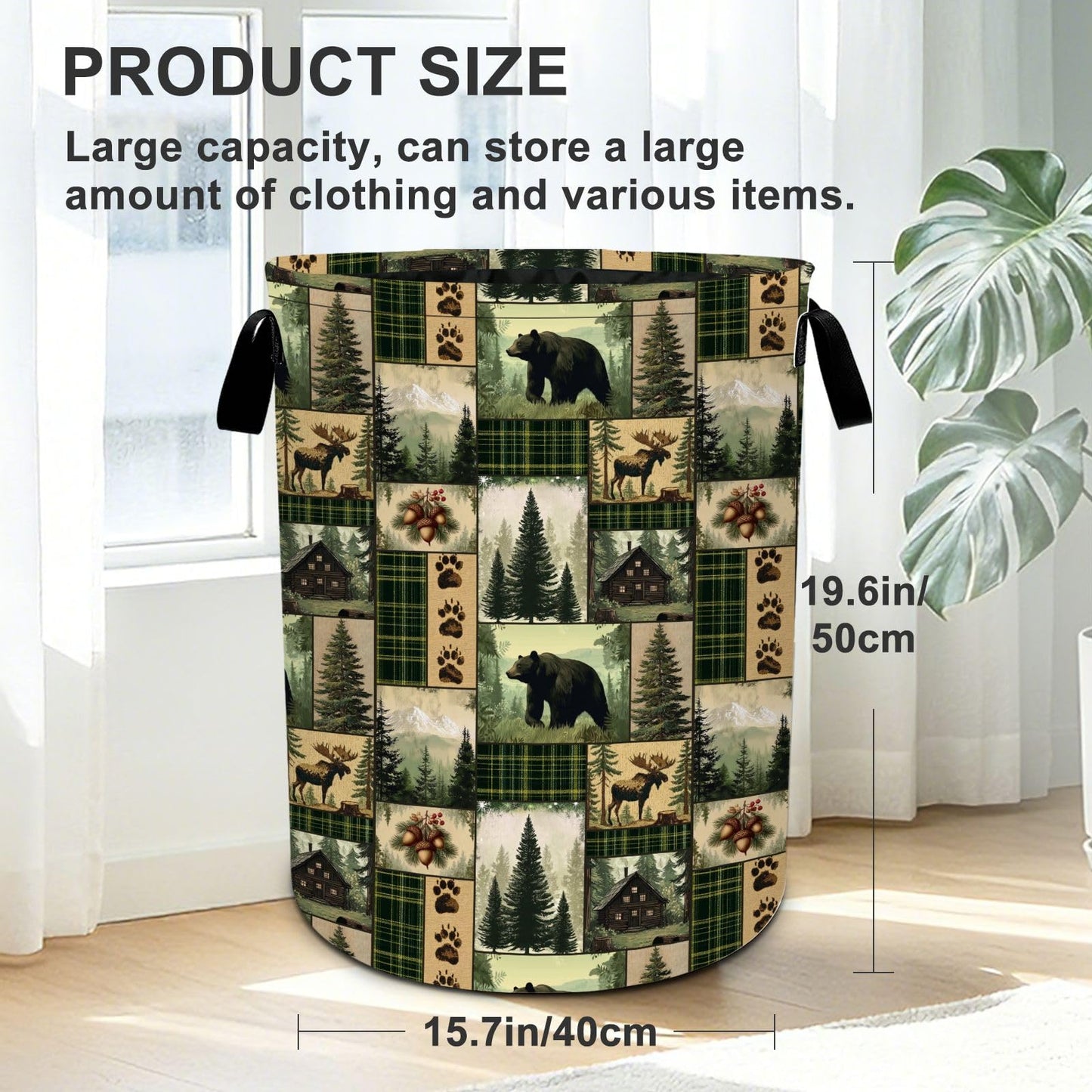 Animals Laundry Basket Foldable Oxford Laundry Hamper With Handle For Room Bathroom Bedroom