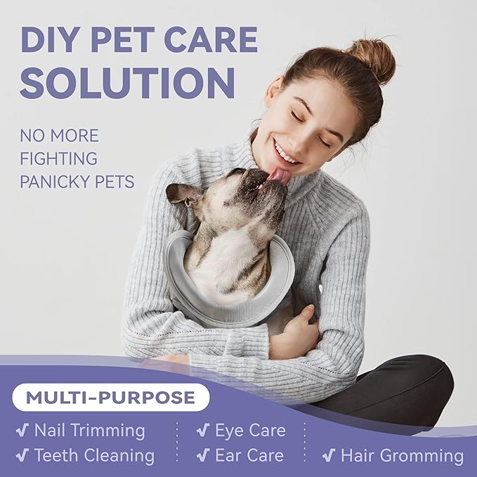 Loflaze Dog Grooming Hammock Harness for Dogs & Cats with Pet Nail Clipper Trimmer - Cat Hanger Sling for Trimming Clipping Nails- Dog Hammock Restraint Bag for Small Medium Large pet （ Purple M）