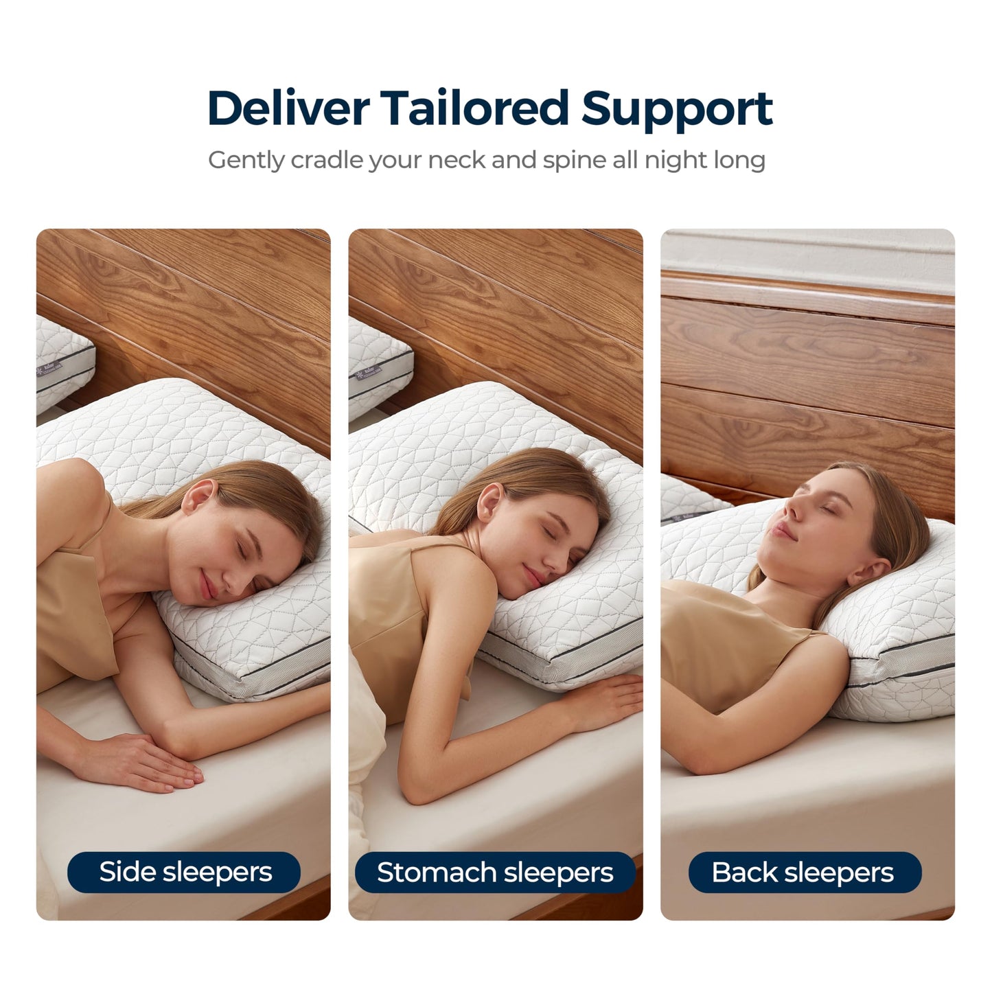 Cooling Pillow with Shredded Memory Foam for Sleeping, 20x30 Adjustable Bed Pillow with Cool & Bamboo-Derived Rayon Side, Firm Pillow with Cooling Gel for Hot, Back, Stomach or Side Sleeper (Queen)
