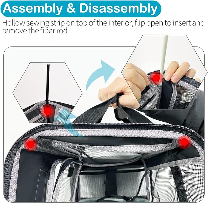 Wakytu Pet Carrier for Small Cats Dogs, Dog Carrier Travel Bag with Adequate Ventilation, 5 Mesh Windows, 3 Entrance, Locking Safety Zippers, Padded Shoulder and Carrying Strap, Medium