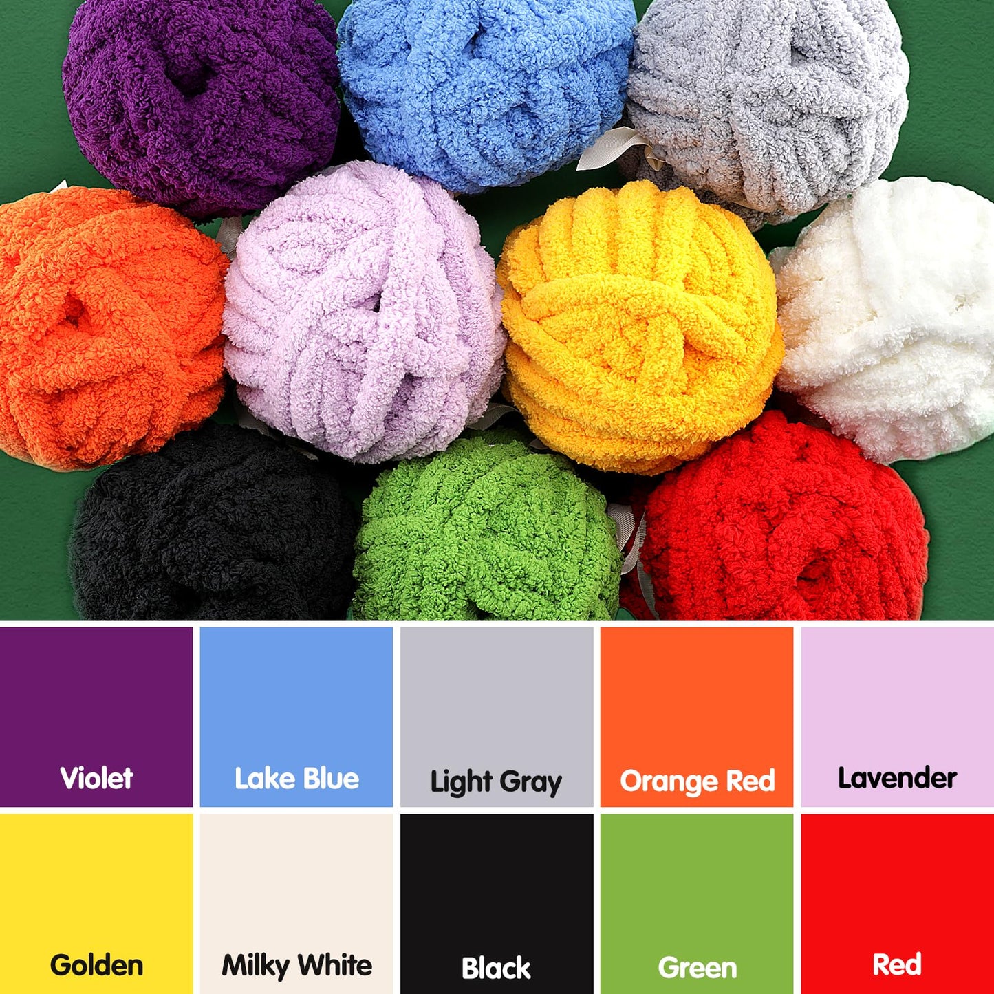 8 Pack Chunky Yarn for Hand Knitting - Chunky Chenille Blanket Yarn for Crocheting - Jumbo Fluffy Yarn for Crochet - Super Bulky Yarn 25 yds 7.7 oz Each Skein (Macaroon)