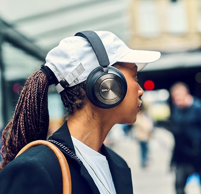 DALI IO-8 Over-The-Ear Wireless/Wired Hi-Fi Headphones with ANC, Bluetooth AptX & Patented SMC Driver Technology, 35 Hours Battery Life - (Iron Black)