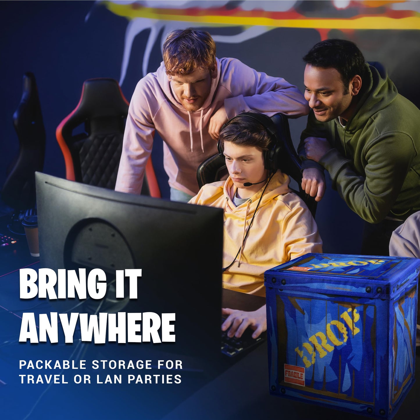CampLiner Loot Drop box storage box fabric construction great for parties and long term storage of gaming gear.