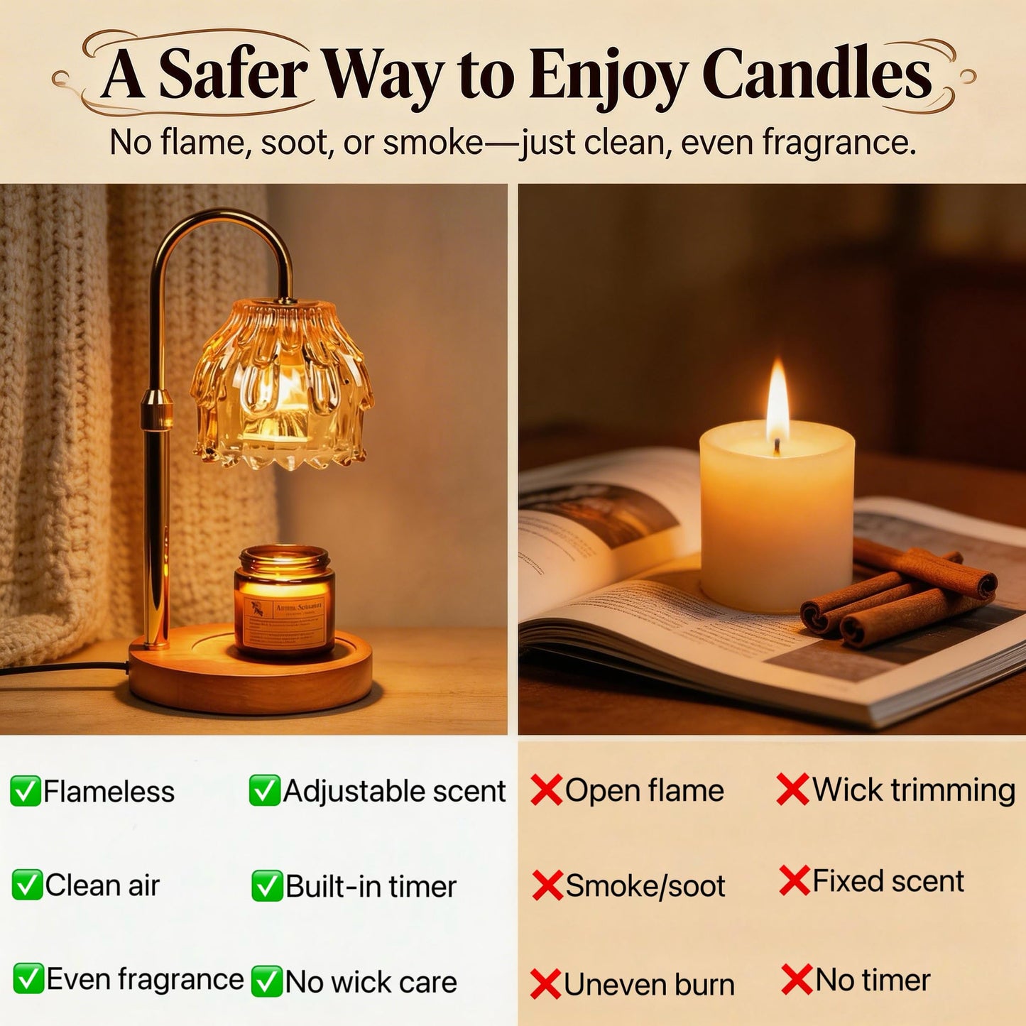 ilhuihui Candle Warmer Lamp with Timer and Wireless Remote Control,Dimmable Candle Warmer for Jar Candles,New Home Decor,Birthday Gifts for Women Mom, House Warming Gifts New Home Decor with 2 Bulbs