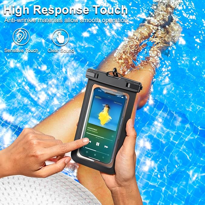 Up to 8.3" 4 Pack Multicolor Universal Waterproof Phone Pouch, Large Phone Waterproof Case Dry Bag,Protection Level: IP68,Outdoor Sports for Apple iPhone,Samsung,and More,Black,Blue,Pink,Orange