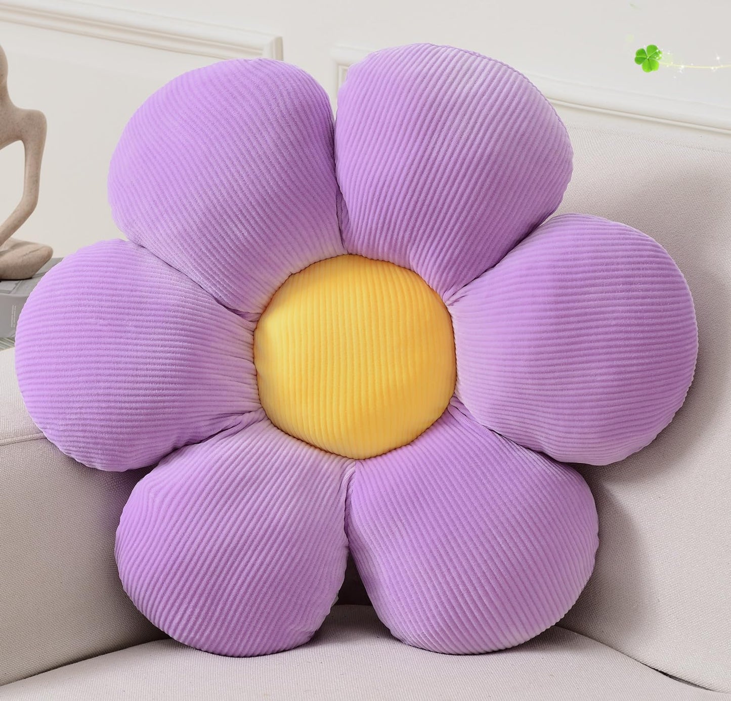 Vdoioe Flower Pillow, Purple Throw Pillows Cute Daisy Decorative Pillow Cushion Seating Home Decorative for Bed, Sofa, Couch