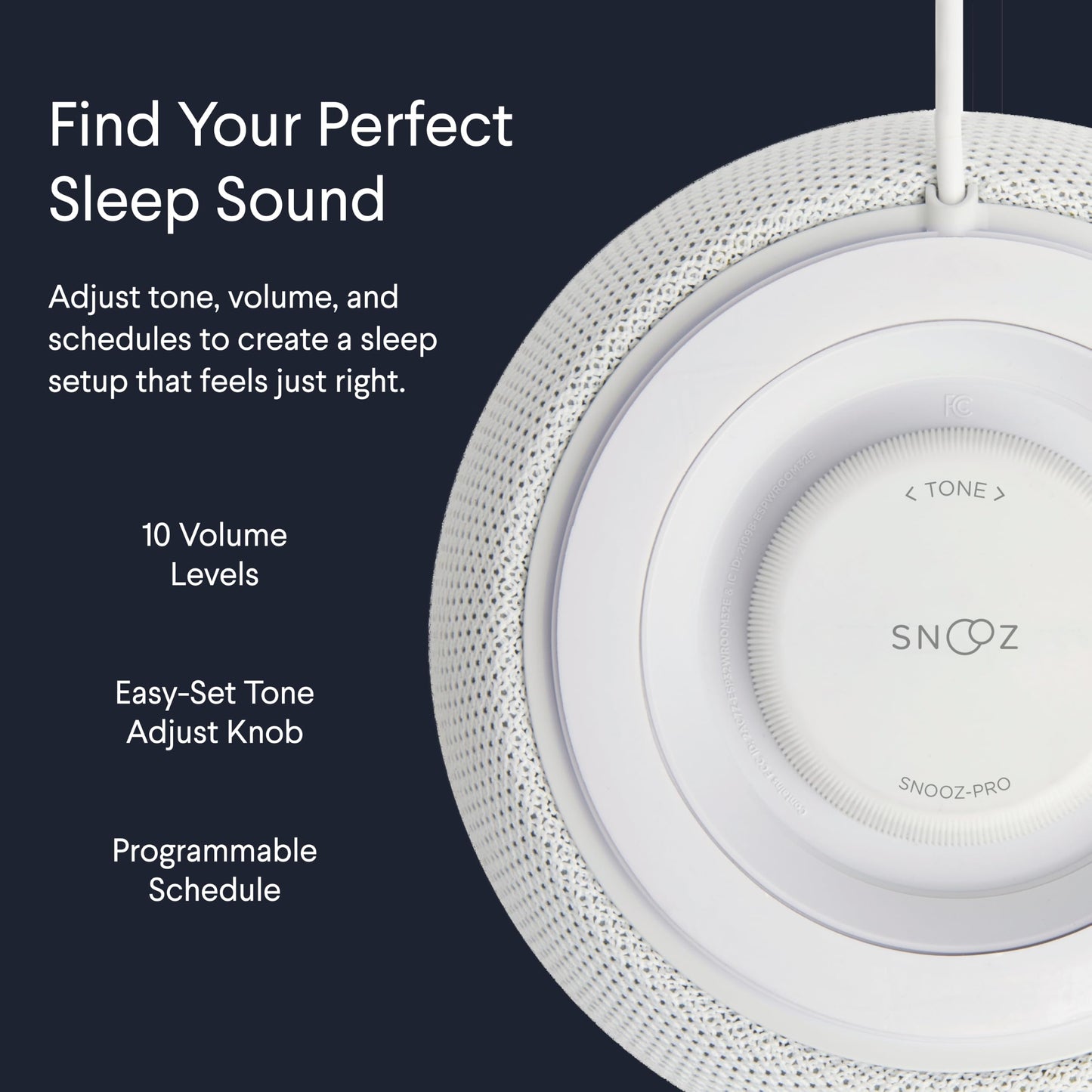 SNOOZ Pro White Noise Sound Machine - Natural Fan Noise, Non-Looping Sound, App Scheduler - Travel Case Included, Sleep Aid for Adults & Baby, 10 Volume Settings, Portable, Gift Registry - Cotton