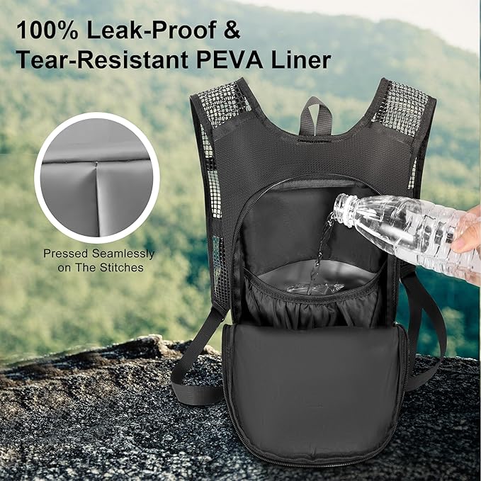 Hydration Backpack - Lightweight Water Backpack with 2L Water Bladder Bag, Running Hydration Vest Backpack for Men Women, Hydration Pack for Hiking, Cycling, Climbing MIYCOO