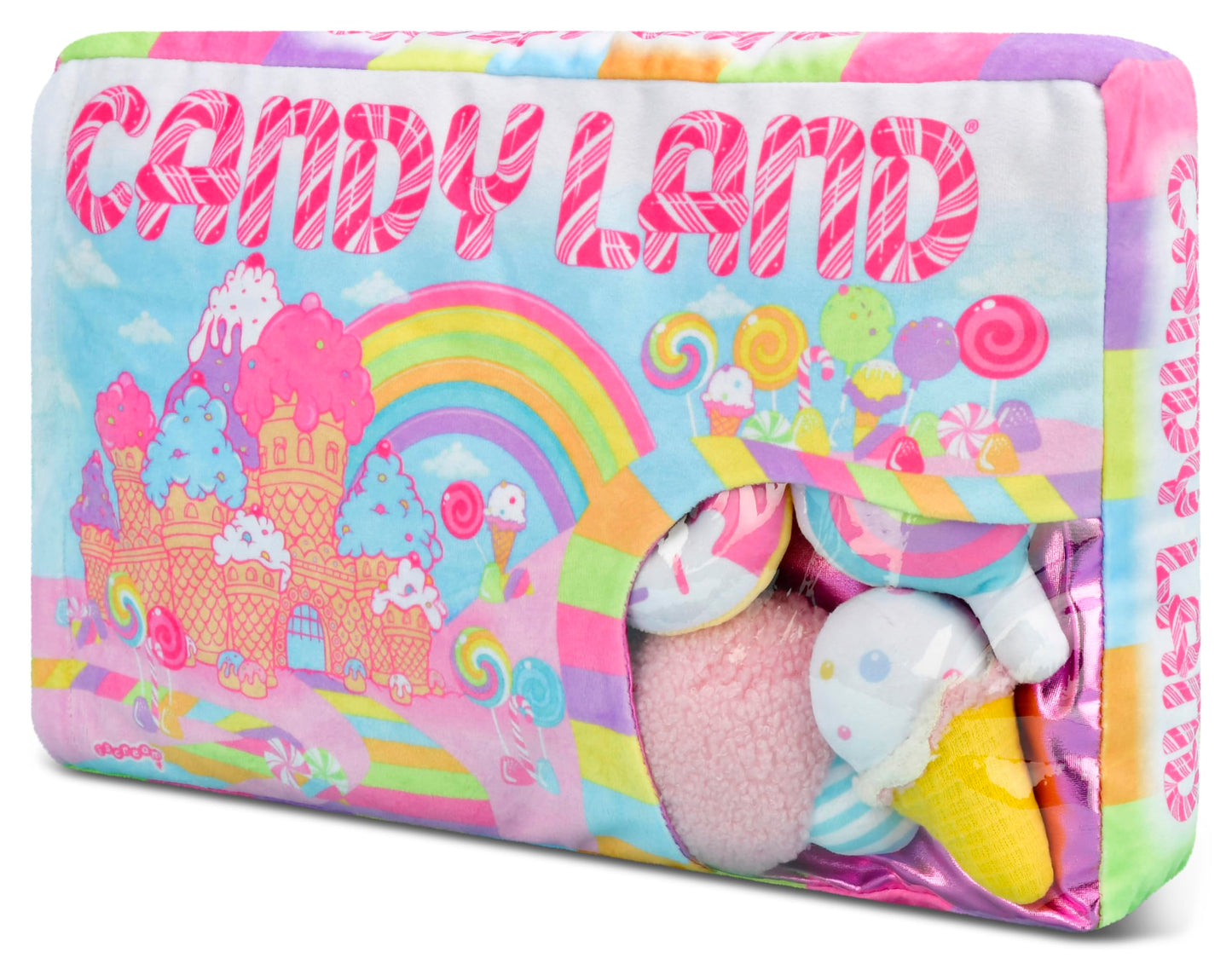 iscream Candy Land Board Game 17.5" x 11.5" Pillow Set with 4 Plushie Game Pieces