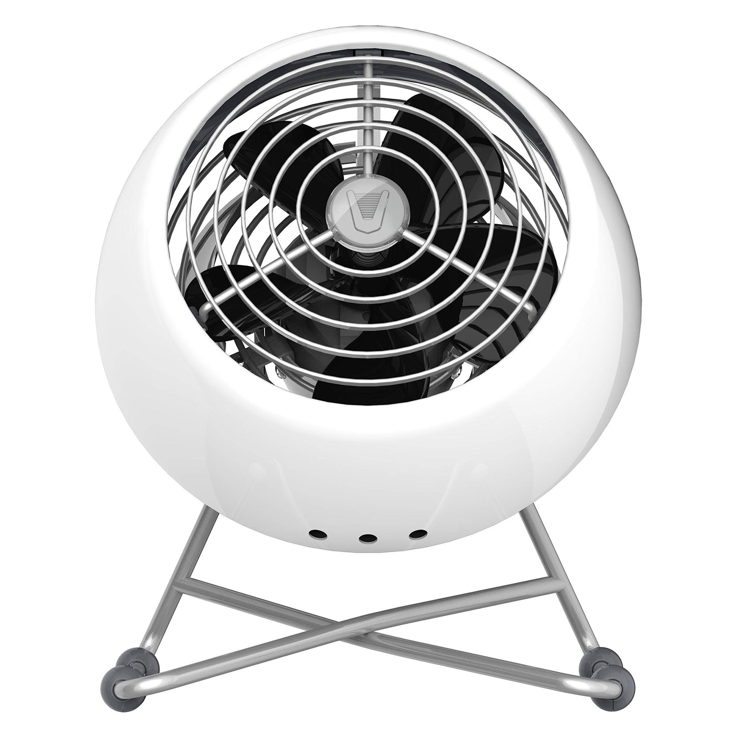 Vornado VFAN™ Mini Modern Personal Desk Fan with 2-Speed Control, Adjustable Tilt, Quiet Metal Air Circulator for Office, Bedroom, Dorm, Compact Desktop Cooling Device, Ice White