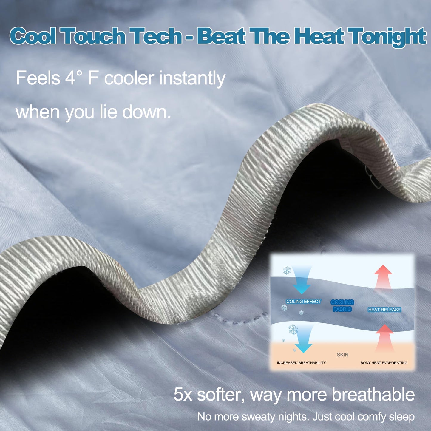 Lightweight Summer Blanket for Hot Sleepers, Throw(50" x 70") Double-Sided Keep Body Cool,Silky Soft Fabric, Highly Breathable Thin Blanket for Warm Nights & Daily Use