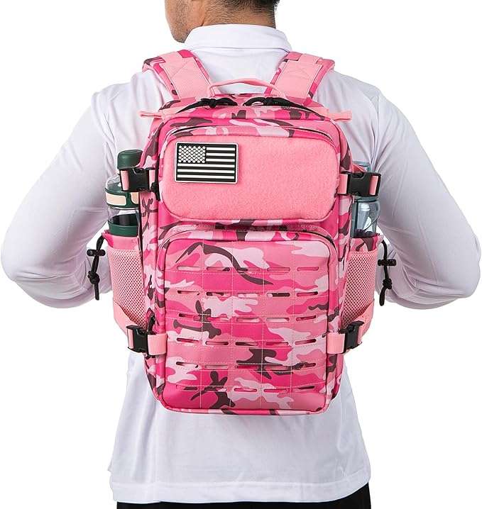 QT&QY 25L/45L Military Tactical Backpack For Men Molle Daypack 3 Day Bug Out Bag Hiking Rucksack With Bottle Holder