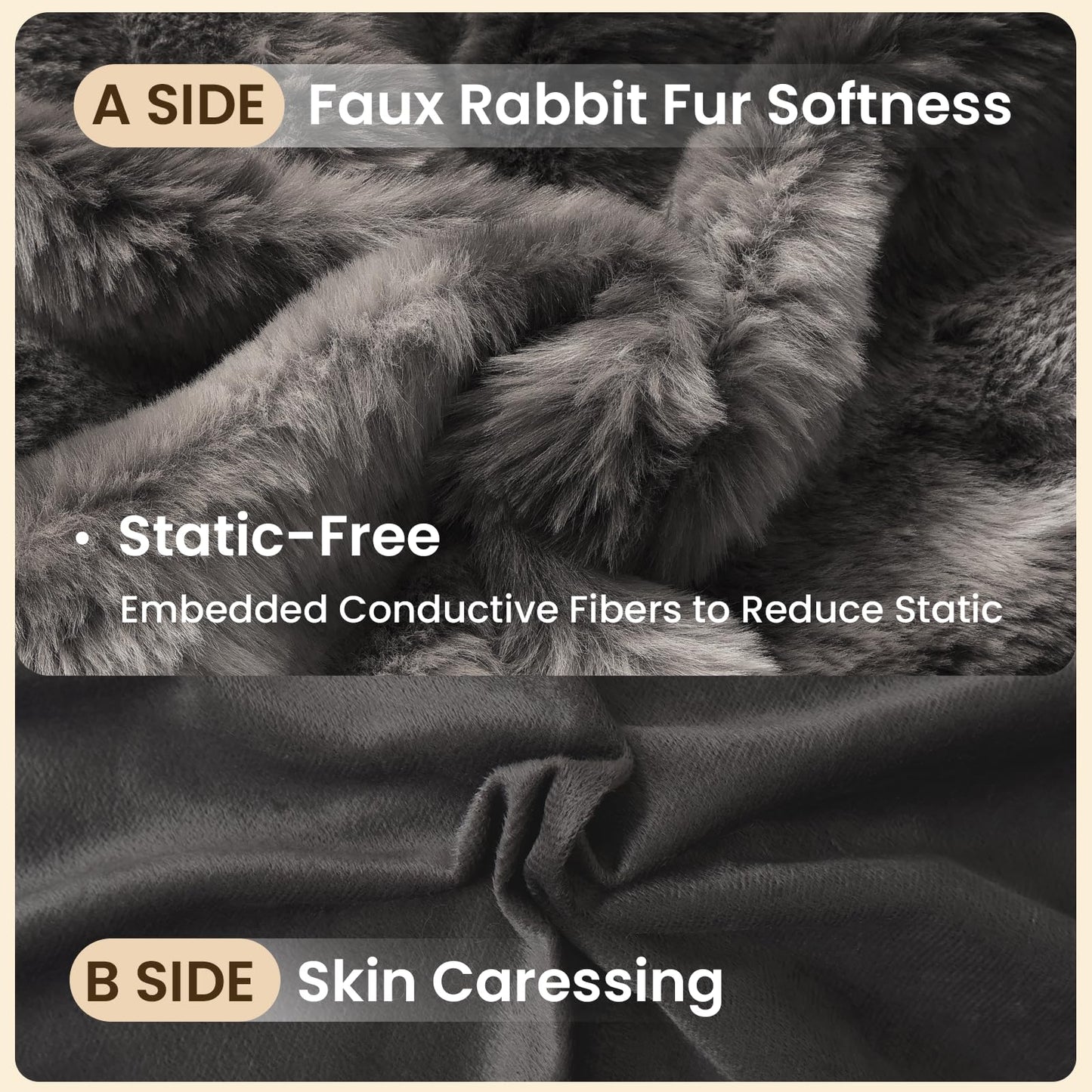 ZonLi Fluffy Body Pillow for Adults, Fuzzy Faux Fur Long Pillow with Shredded Memory Foam, Adjustable Support for Side Sleepers, Gifts, 20 x 54 Inch, Dark Grey