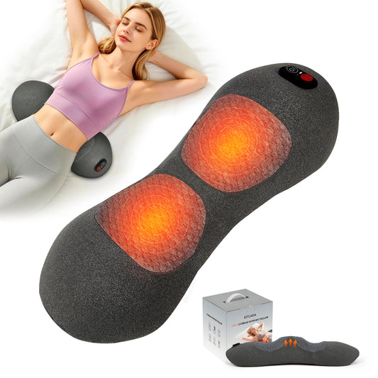 GIFEY Smooth Triple Fusion Back Massager with Heat - Sciatica Pain Relief & Spine Decompression Device, Deep Tissue Massager for Lower Back Pain, Office Chair and Home Use for Chronic Pain Solution