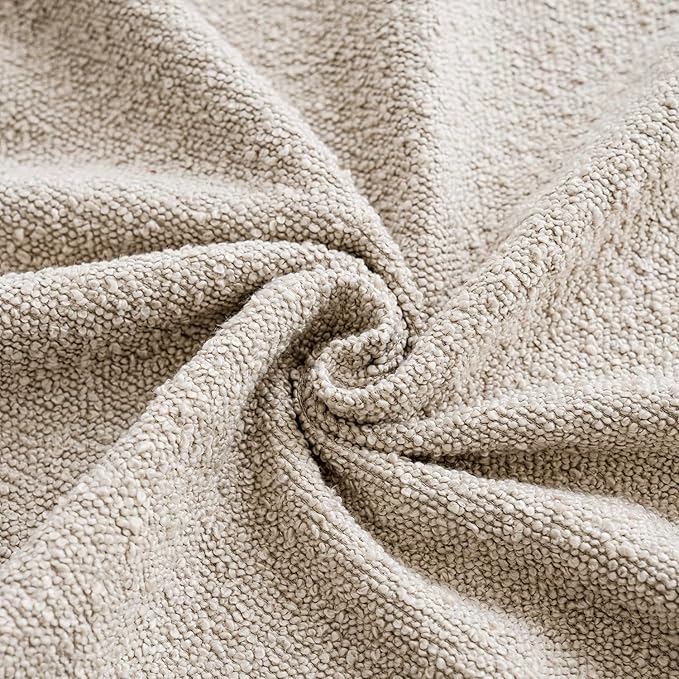 Foindtower Decorative Textured Boucle Throw Pillow Covers Accent Solid Pillow Cases Neutral Soft Cozy Couch Cushion Case for Chair Sofa Bedroom Living Room Home Decor 16x16 Inch,1PC, Oatmeal